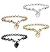 FIBO STEEL 1-4 Pcs Stainless Steel Womens Charm Bracelets for Teen Girls Link Heart Bracelets,7.5 inches