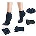 Full Toe Yoga Pilates Socks Non Slip Skid Barre Grips Sock for Women & Men Pack of 5