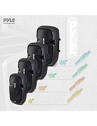 Amplificador digital de sonido Pyle, altavoces amplificados (sistema de altavoces PA activo), 2 vías de sonido estéreo y graves de potencia, subwoofer de 8 in, 600 watt (PPHP803MU)