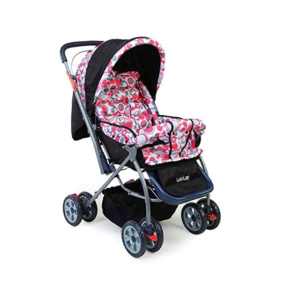 Luvlap Starshine Stroller Pram Easy Fold For Newborn Baby Kids 0 3 Years Light Red
