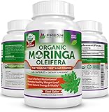 MORINGA OLEIFERA ✮ Pure USDA Organic Superfood Powder ✮ Anti Aging Brain & Metabolism Booster ✮ 120 Vegetable Capsules by Fresh Healthcare