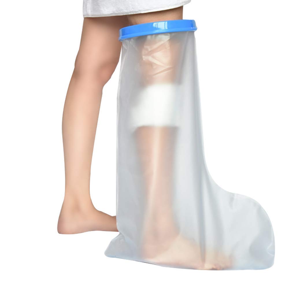 Hain Adult Leg Cast Cover, HAIN Clear Waterproof Shower Bandage Protector with Seal Protection for Foot, Knee, Ankle Wound in Bathing or Swimming, 100% Reusable(Full Size) (Long Leg)