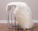 Chanasya Super Soft Faux Fur Fake Sheepskin White Sofa Couch Stool Casper Vanity Chair Cover Rug/Solid Shaggy Area Rugs for Living Bedroom Floor - Off White 2ftx3ft
