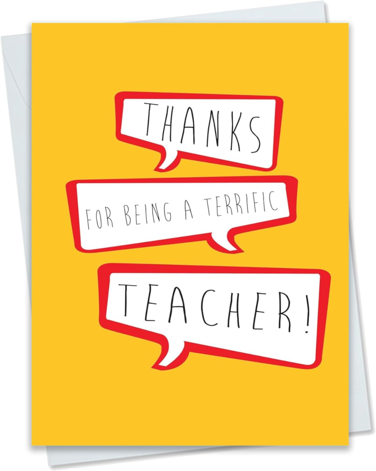 WRAPT 'Thanks for Being a Terrific Teacher' Large Teacher Thank You Card A4 | End of Term Thank You Card from Students Pupils Class | Cards for Teachers