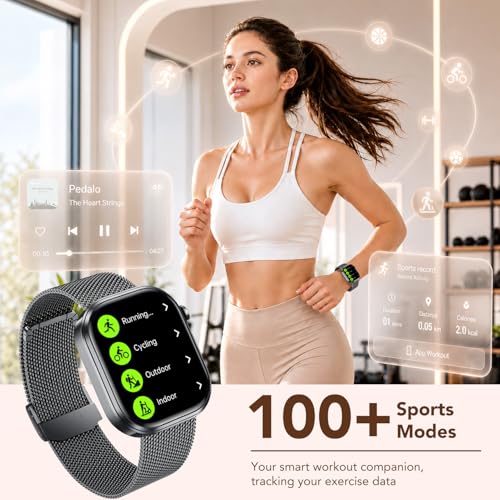 Women's Smartwatch Watch with ECG+HRV: 1.88 Inches Smart Watch with Bluetooth Calls Heart Rate Monitor Sleep Pressure Smartband 130+ Sports Modes Waterproof Flashlight IP67 Watches for Android and iOS