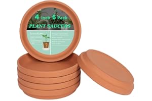 vensovo 4 Inch Terracotta Plant Saucer Pots Tray - 6 Pcs Round Planter Saucers for Indoor & Outdoor Plants, Small Clay Trays Perfect for 3 Inch 3.5 Inch 4 Inch Flower Pot