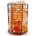 Crystal Allies Gallery: Natural Himalayan Salt Wire Mesh Basket Cylinder Lamp with Cord, Light Bulb & Authentic Crystal Allies Info Card