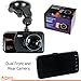iFox Creations Dual Car Dash Cam – Car DVR With Full HD 1080P 170 Degree Wide Angle Dashboard Camera with 4” Display Night Vision, Loop Recording and Motion Detection
