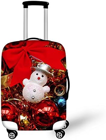Happy Christmas Theme Luggage Cover Spandex Travel Suitcase Protective Cover 18/20/24/28 Inch (C891, M(22"-25"Cover))