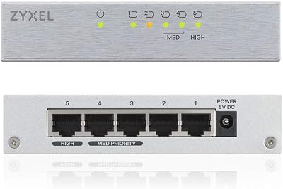 Zyxel GS105B 5-Port Desktop Gigabit Ethernet Switch Metal UK Plug Lifetime