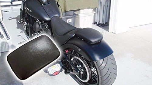 Black Pillion Rectangular Pad Seat 6 Suction Cup for Harley Custom Chopper