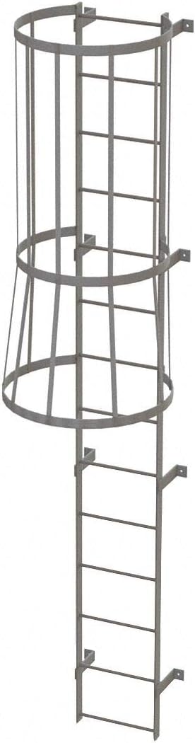 Best Fixed Ladder W Safety Cage Steel 13 Ft
