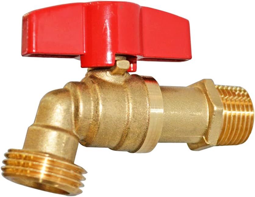 HQMPC Outdoor Spigot Hose Ball Valve Hose Bibb Garden Hose Connect Bibb Shut Off Valve No Lead Brass Stop Valve 1/2