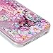iPhone 6 case, iPhone 6S Case (4.7), Mavis's Diary Bling Glitter Sparkle Flowing Liquid Quicksand Moving Sequins Protective Hard PC Back Cover with Soft TPU Rubber Frame - Painted Unicorn Flower