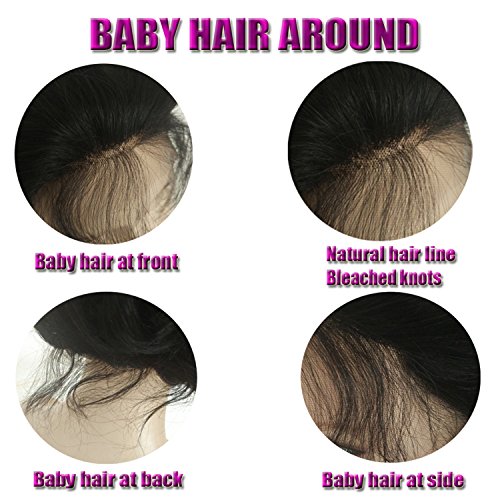 Human Hair Straight 100% Real Hair Brazilian Hair Glueless Lace Front Wig Size:24Inch - Thumbnail 5