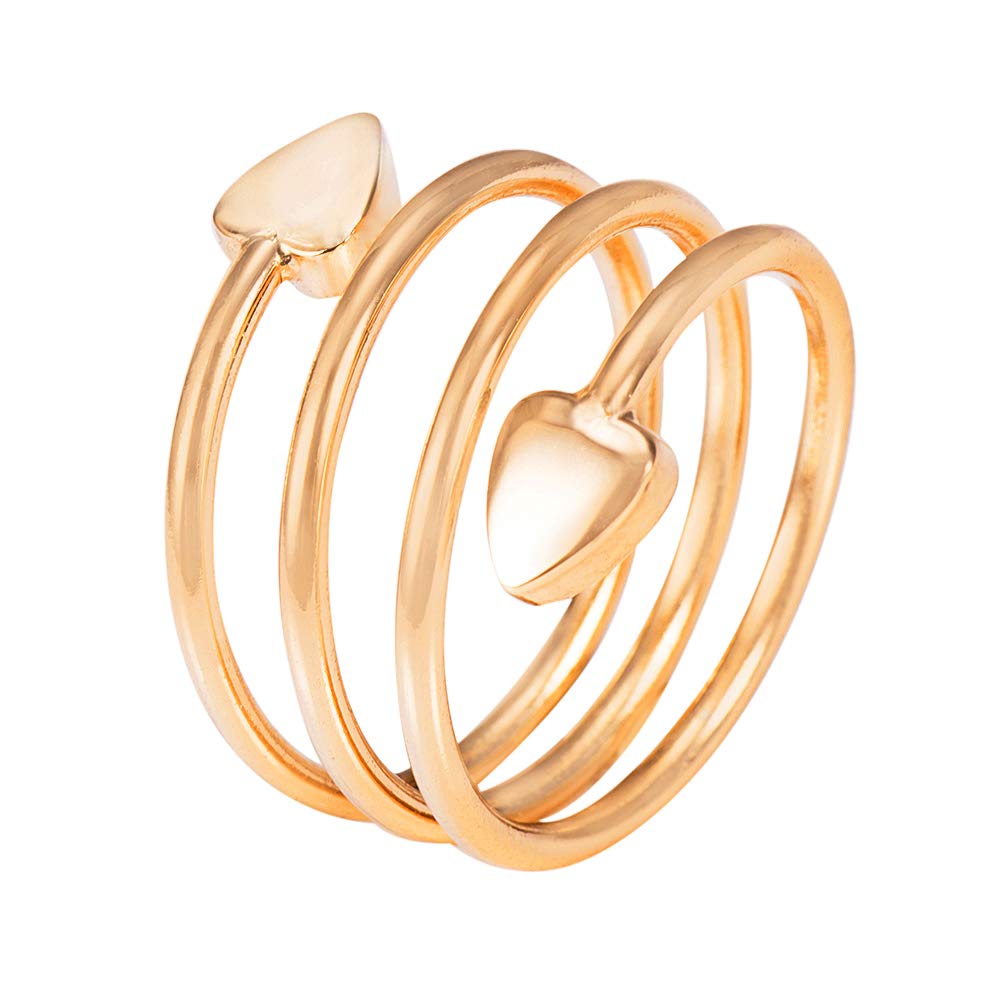 EnerCoppeX 3500 Gauss Magnetic Female Ring, 99.99% Pure Copper Magnetic Ring, Classic Love Design with 2 Magnets, Adjustable Size (Golden)