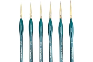 Transon Detail Thin Paint Brush Set 6pcs for Model Minature Craft and Art Painting Green