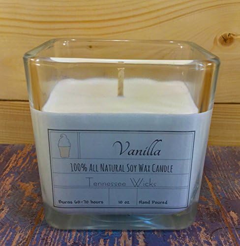 Vanilla Scented 10oz Soy Wax Hand Poured Dye Free Candle