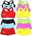 ToBeInStyle Girl's Pack of 6 Set of Racerback Bras and Boyshorts or Bikinis