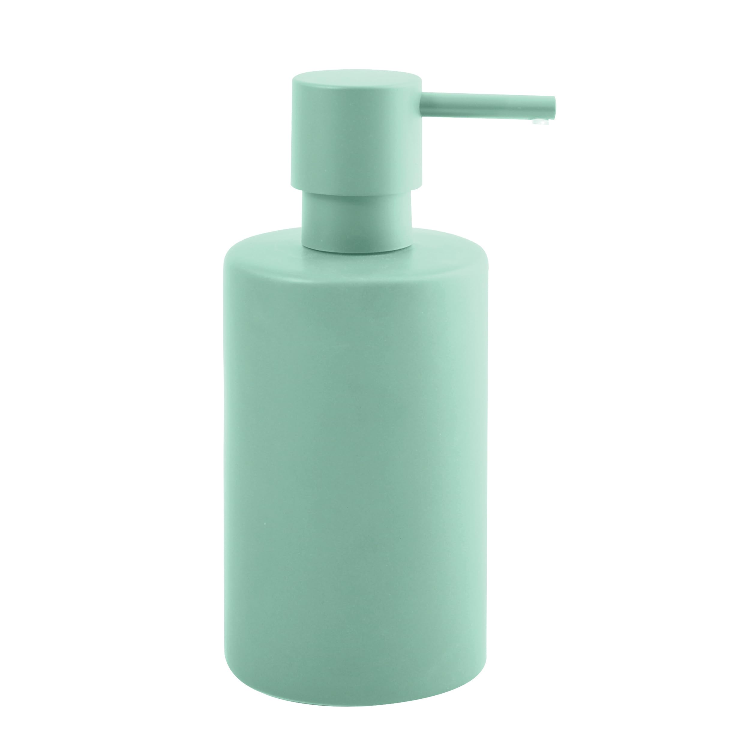 Spirella Soap Dispenser Tube | with Stainless Steel Pump | Liquid Soap Dispenser | Porcelain | 300ml | Durable and Sturdy | Matte Green