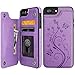 Vaburs for iPhone 7 Plus/8 Plus Case Wallet with Card Holder, Embossed Butterfly Premium PU Leather Double Magnetic Buttons Flip Shockproof Cover for iPhone 7/8 Plus Case (5.5