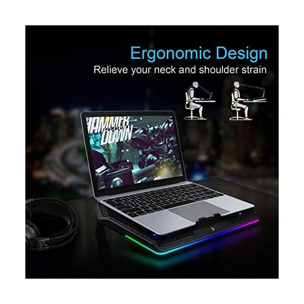 TECKNET-RGB-Gaming-Cooling-Pad-Quiet-Laptop-and-Notebook-Cooling-Pad-With-5-Fans-Touch-Button-and-Blue-LED-Laptop-Cooler-fits-12-19 TeckNet RGB Gaming Cooling Pad Quiet Laptop and Notebook Cooling Pad With 5 Fans, Touch Button and Blue LED Laptop…