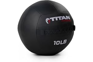Titan Fitness LB Soft Shell Medicine Wall Ball with Poly-Composite Laminate Cross Texture Non-Slip Grip for Throwing, Core Strength, Floor Exercises, Stretching