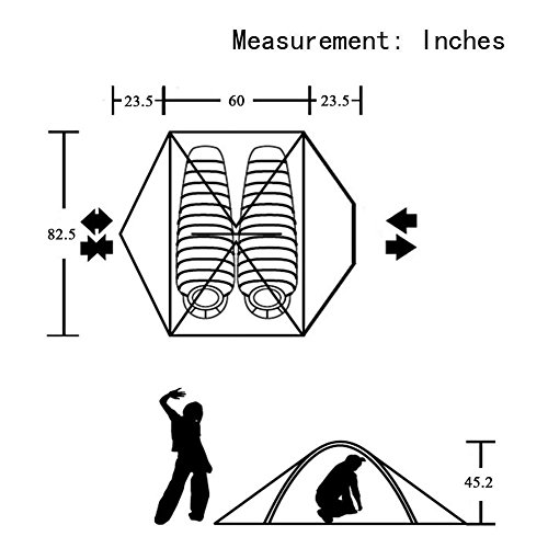 3-4-season-2-person-Double-Layer-Backpacking-Tent-Aluminum-Rod-Windproof-Waterproof-for-Camping-Hiking-Travel-Climbing-Easy-Set-Up--Orange-3-season-tent