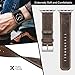 top4cus Genuine Leather iwatch Strap Replacement Band Stainless Metal Clasp, Compatible with Apple Watch 42mm 44mm 45mm Series 7/6/SE/5/4/3/2/1 and Sport Edition (42mm/44mm/45mm, Vintage Brown)