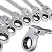 Yescom 12-piece Flex-Head Ratcheting Combination Wrench Set, 8-19mm Metric & 5/16-3/4