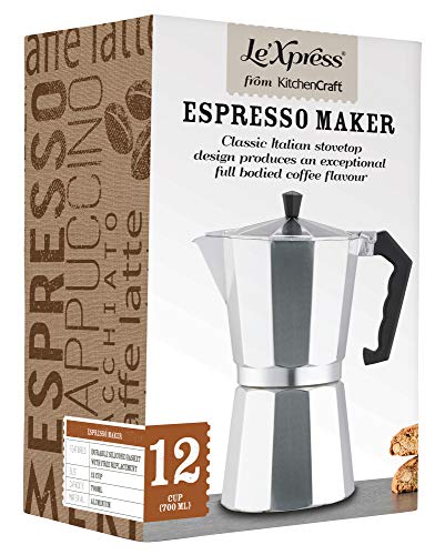 KitchenCraft Le`Xpress Italien Style Esspressokocher, 700 ml Volumen, Traditionell italienischer Esspressokocher, in… – Bild 5