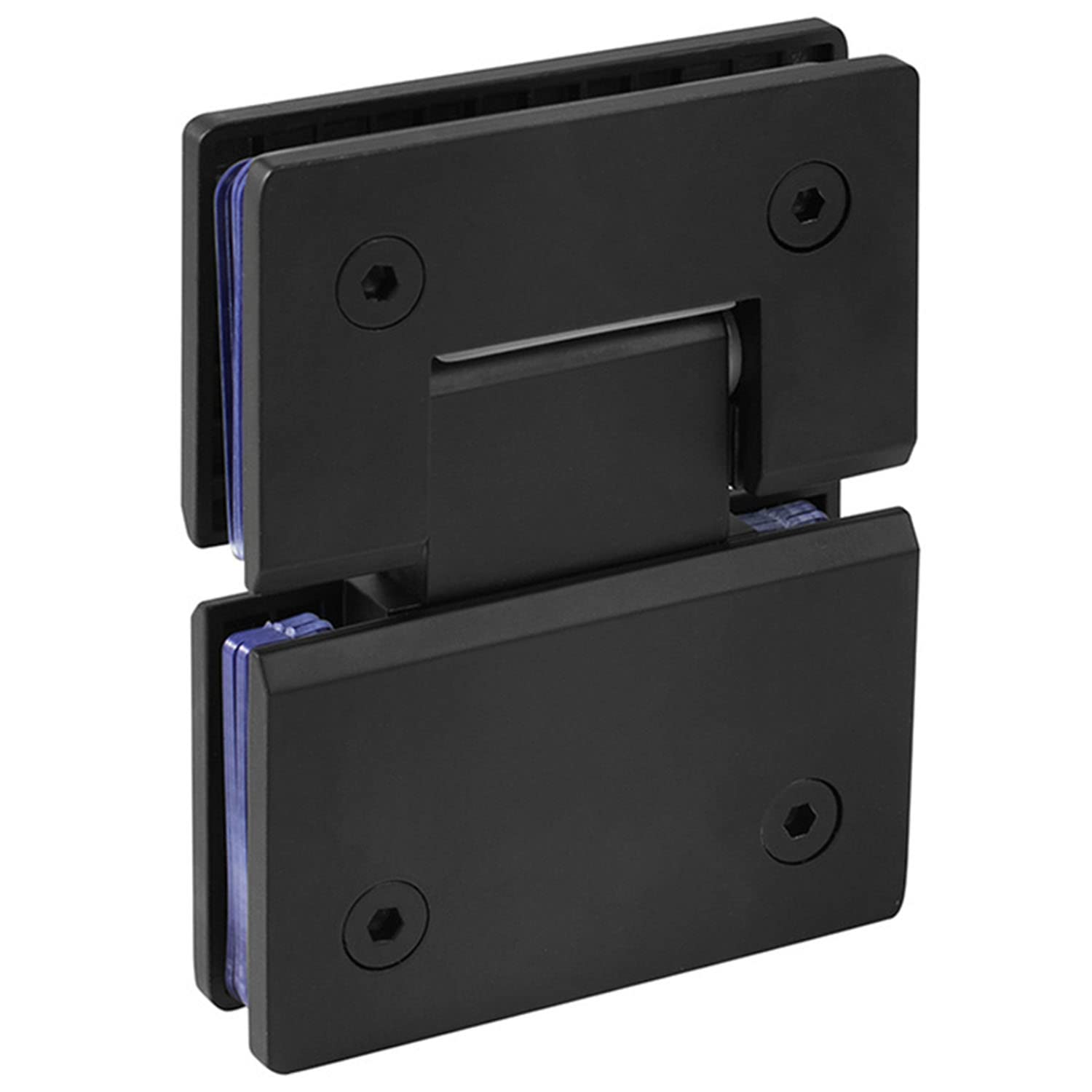 Shower Door Hinge, 180 Degree Frameless for 5/16"-1/2" Tempered Glass, Matte Black