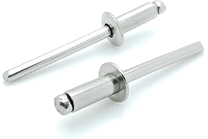 BCP Fasteners 100 Qty Aluminum Blind Rivets (#6-4) 3/16" Diameter x 1/4" Grip (BCP187)
