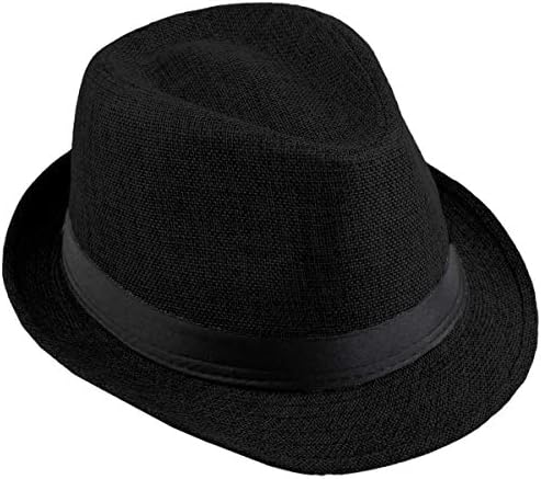 Amazon.com: CXQRR Black Bowler Derby Hat Short Rolled Brim Fedora