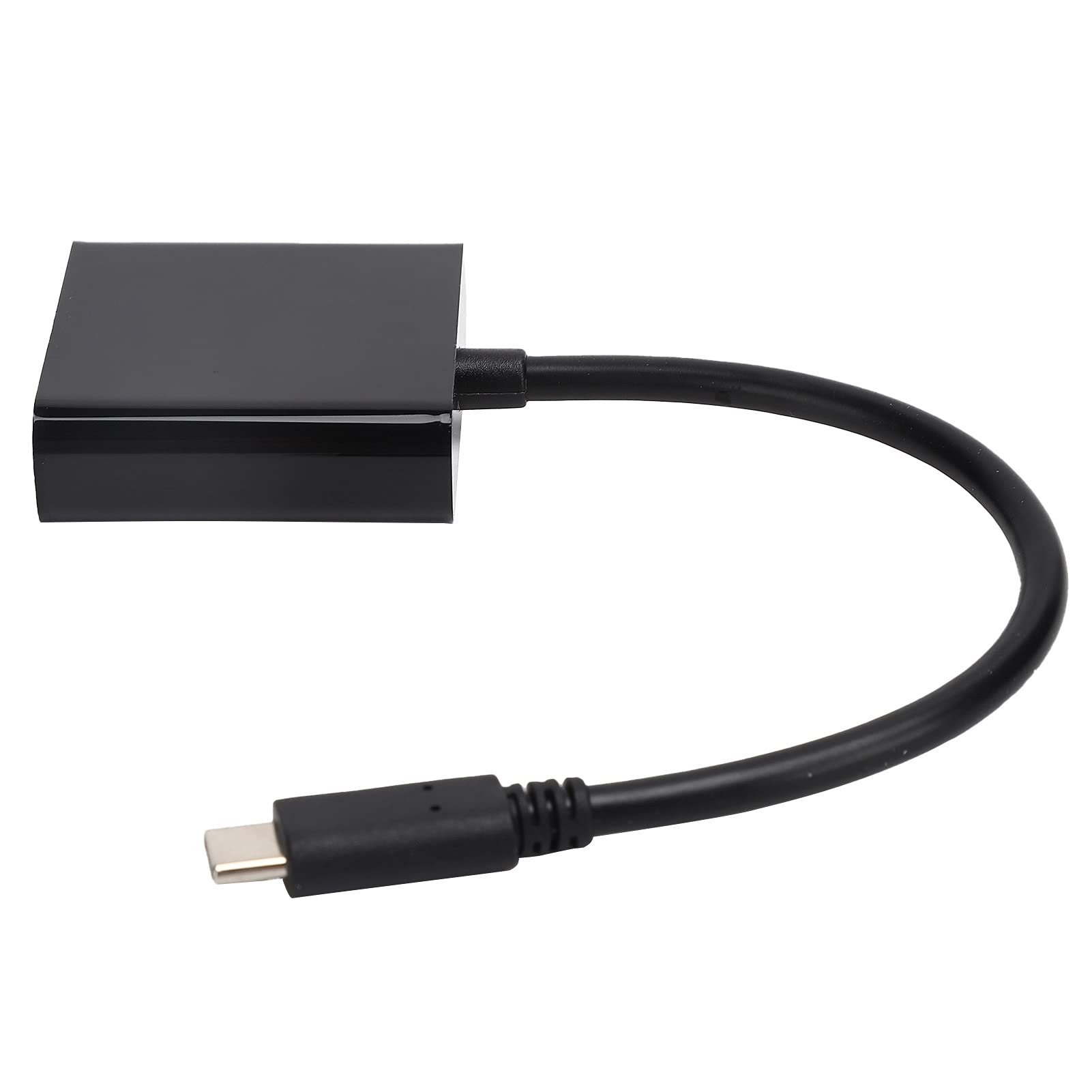 Video Adapter, 15Pin Female 10Gbps USB 3.1 Converter, Black Type‑C to VGA Adapter Fit for Electronic Equipment