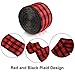 60 Yards Christmas Plaid Burlap Ribbon Christmas Gingham Wrapping Ribbon for Christmas Crafts Decoration Floral Bows Craft, 6 Sizes (Red, Black)