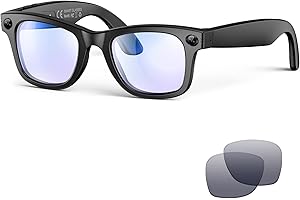 AI Smart Glasses with Camera and Bluetooth,8MP 2K HD Camera Glasses,AI Voice Control,AI Photo Recognition and Translation,Smart Anti-Blue Light Glasses,IP67 Waterproof for Driving,Outdoor,+2 Lenses.4.4 out of 5 stars 811 offer from $209.99