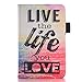 Kindle Fire HD 6 Case- BESDATA PU Leather Folio Magnetic Smart Cover Stand Case for Kindle Fire HD 6(live the life Pattern)