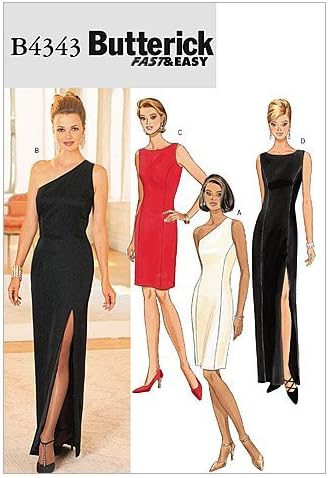 Butterick Patterns B4343 Size 14-16-18 Misses Petite Lined Dress, Pack of 1, White
