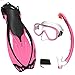 Promate Pink, SM, scs0003, Snorkeling Mask Fins Dry Snorkel Set Gear Bag