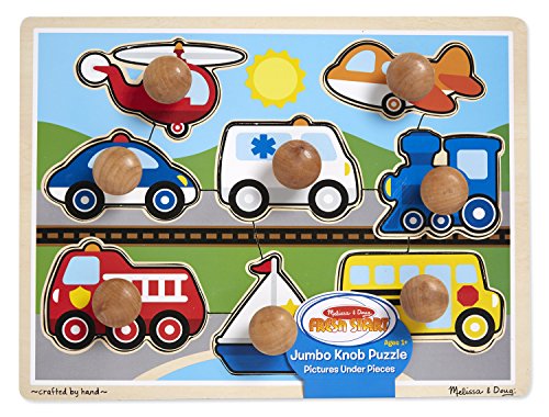 Melissa & Doug Vehicles Jumbo Knob Wooden Puzzle (8 pcs)