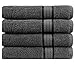 COTTON CRAFT - 4 Pack -Ultra Soft Oversized Extra Large Bath Towels 30x54 Charcoal- 100% Pure Ringspun Cotton - Luxurious Rayon Trim - Ideal for Daily Use - Each Towel Weighs 22 Ounces