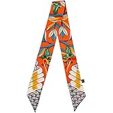 JERLA 100% Mulberry silk Scarf handbag wrap Tie Bundle Hair Ribbon Neckerchief Scarf for women men