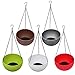 Homes Garden 10.5 in. Dia Plastic Resin Rattan Hanging Planter Brown (2-Pack) Flower Plant Hanging Basket for Home Office Garden Porch Balcony Indoor Outdoor Decoration Gift #G727A00
