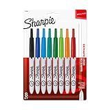 Sharpie Retractable Permanent Markers, Ultra Fine Point, Assorted Colors, 8-Count