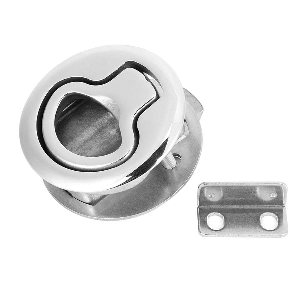 Suuonee Deck Cover Door Lock, 316 Stainless Steel Marine Latch Flush Lift Handle Deck Cover Door Lock Accessory