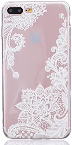 iPhone 7 Plus Case,Speedup [Ultra Thin] [Scratch-Resistant] Clear Soft TPU Gel Skin Case,Cute Cartoon Dolphin Penguin Flower Fairy Print Silicone Case for iPhone 7 Plus (White Lotus)