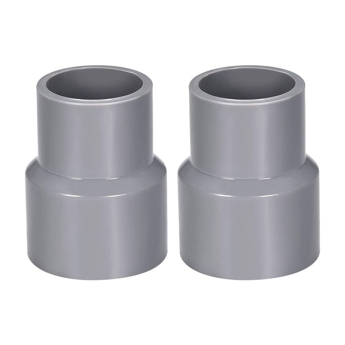 sourcing map PVC DWV Reducing Coupling Schedule 40 Gray 32mm x 40mm Socket 2Pcs