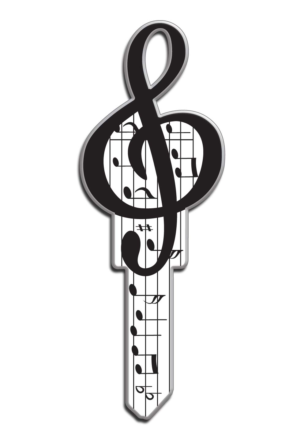 Lucky Line Key Shapes, Music, House Key Blank, LW, 1 Key (B125L)