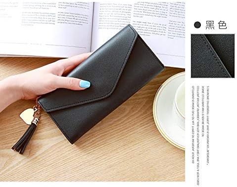 Molylove Long Wallets for Women Ladies PU Leather Credit Card Case ID Window Card Holder Coin Purse (Black) - Image 5
